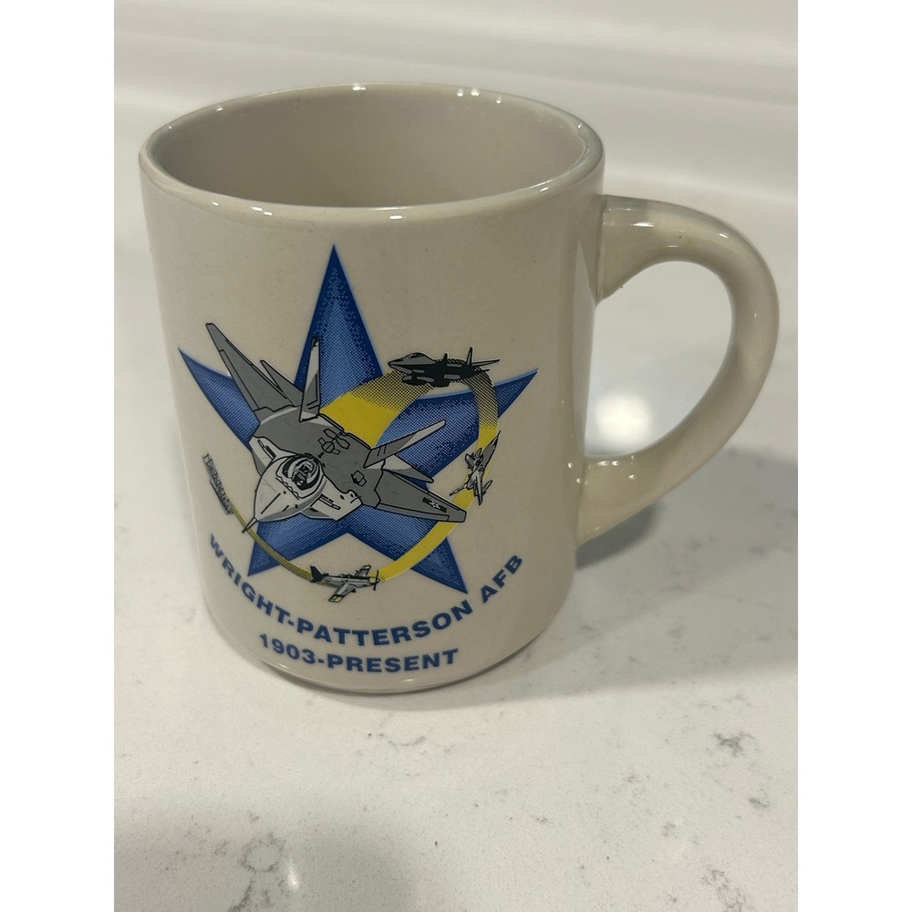 US Air Force Wright-Patterson AFB Ceramic Mug F-22 Raptor Aviation Military 1903